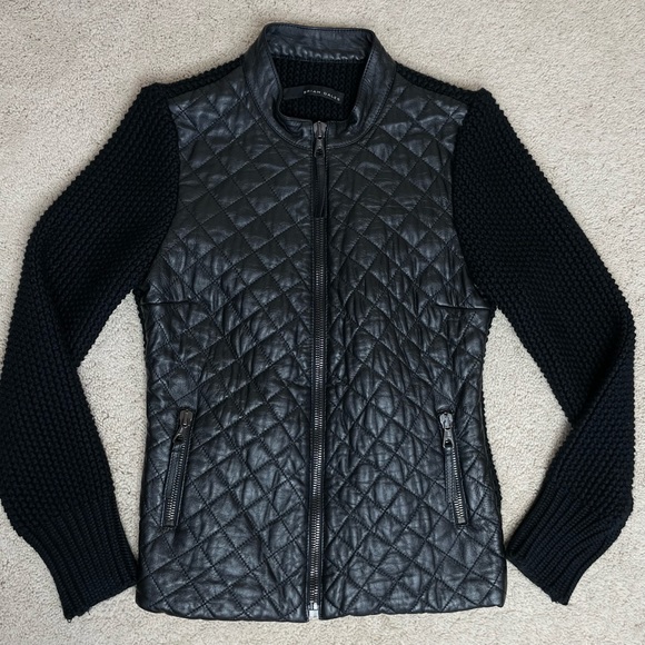 Brian Dales Quilted Genuine Leather and Knitted Jacket - Picture 6 of 17